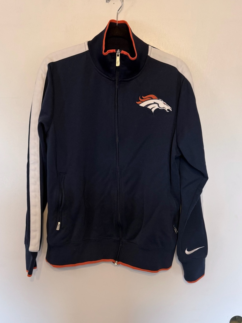 Nike Navy Denver Broncos Zip-Up‎ Track Jacket